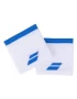 Babolat Logo Wristband White Blue Aster (2 szt.) - frotki na nadgarstek