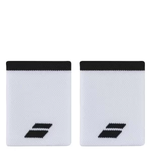Babolat Logo Jumbo Wristband White Black (2 szt.) - frotki na nadgarstki