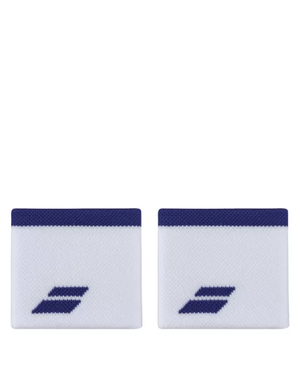 Babolat Logo Wristband White Sodalite Blue (2 szt.) - frotki na nadgarstek
