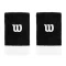 Wilson Extra Wide Wristband Czarno Białe (2 szt.) - frotki