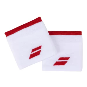 Babolat Logo Wristband White Tomato Red (2 szt.) - frotki tenisowe