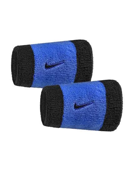 Nike Swoosh Wristbands Comet Blue Black (2 szt.) - frotki na nadgarstek