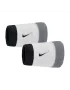 Nike Swoosh Wristbands (2 szt.) Black Grey White - frotki na nadgarstek