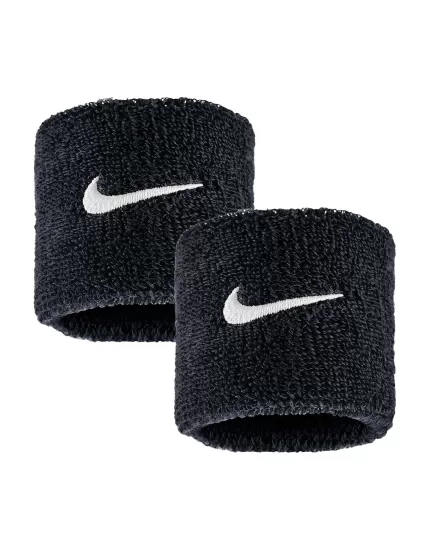 Nike Swoosh Classic Wristbands Black White (2 szt.) - frotki na nadgarstek