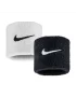 Nike Swoosh Wristbands (2 szt.) Black White - frotki na nadgarstek