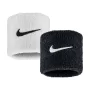 Nike Swoosh Wristbands (2 szt.) Black White - frotki na nadgarstek