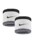Nike Swoosh Wristbands (2 szt.) Black White Grey - frotki na nadgarstek