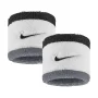 Nike Swoosh Wristbands (2 szt.) Black White Grey - frotki na nadgarstek