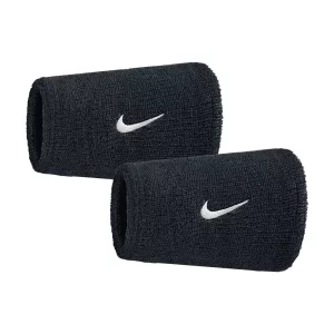 Nike Swoosh Wristbands Black (2 szt.) - frotki na nadgarstek