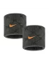 Nike Swoosh Classic Printed Wristbands Dri Fit Anthracite Black Total Orange (2 szt.) - frotki na nadgarstek