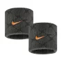 Nike Swoosh Classic Printed Wristbands Dri Fit Anthracite Black Total Orange (2 szt.) - frotki na nadgarstek