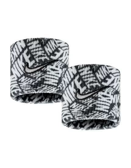 Nike Swoosh Classic Printed Wristbands Dri Fit Black White (2 szt.) - frotki na nadgarstek