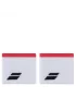 Babolat Logo Wristband White Strike Red (2 szt.) - frotki na nadgarstek