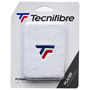 Tecnifibre Wristband XL White (New Logo) - frotka na nadgarstek