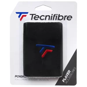 Tecnifibre Wristband XL Black (New Logo) - frotka na nadgarstek