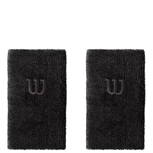 Wilson Extra Wide Wristband Czarne (2 szt.) - frotki