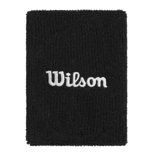Wilson Wide Terry Wristbands Black (2 szt.) - frotki