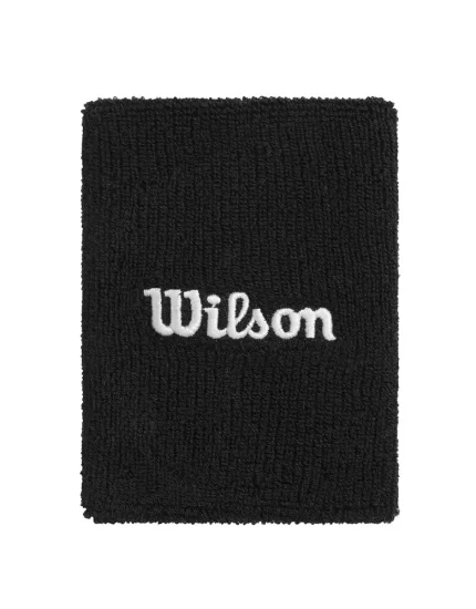 Wilson Wide Terry Wristbands Black (2 szt.) - frotki