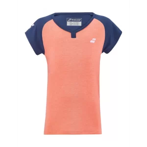 Babolat Play Cap Sleeve Top Girl Różowo Granatowa - koszulka tenisowa