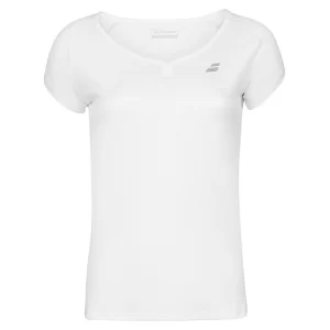 Babolat Play Cap Sleeve Top Girl Biała - koszulka tenisowa