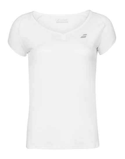 Babolat Play Cap Sleeve Top Girl Biała - koszulka tenisowa
