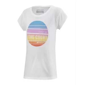 Babolat Exercise Message Tee Girl Biała - koszulka dziewczęca