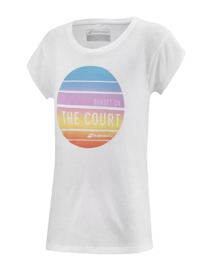 Babolat Exercise Message Tee Girl Biała - koszulka dziewczęca