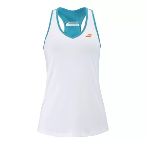 Babolat Play Tank Top Girl Biało-zielony - top tenisowy