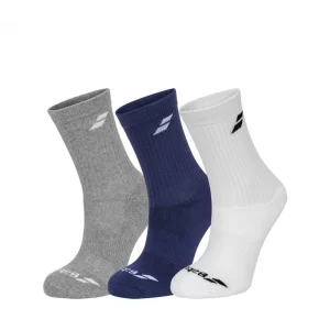 Babolat 3 Pairs Pack Socks Junior (3 pary) White Estate Blue Heather - skarpety tenisowe
