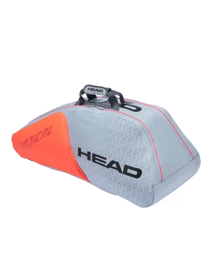 Head Radical 9R Supercombi Szaro Pomarańczowa - torba tenisowa