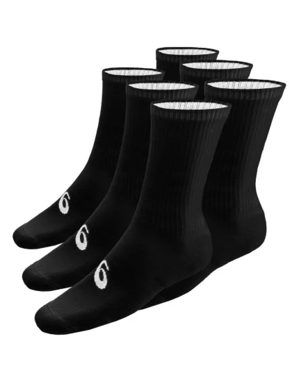 Asics Crew Socks Czarne 6 par - długie skarpety tenisowe