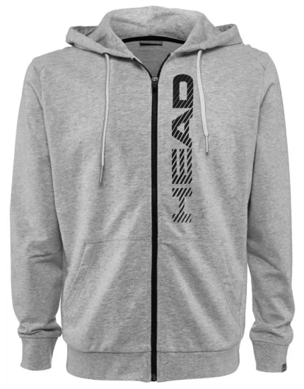Head Club Fynn Hoodie FZ M Grey Melange Black- bluza tenisowa