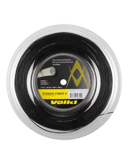 Volkl Power Fiber II Czarny 1.25 200m - naciąg tenisowy