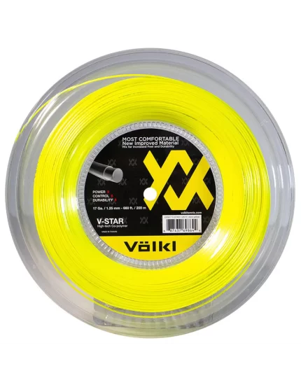 Volkl V-Star Neon Yellow 200m - naciąg tenisowy