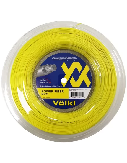 Volkl Power Fiber Pro Żółty 200m - naciąg tenisowy