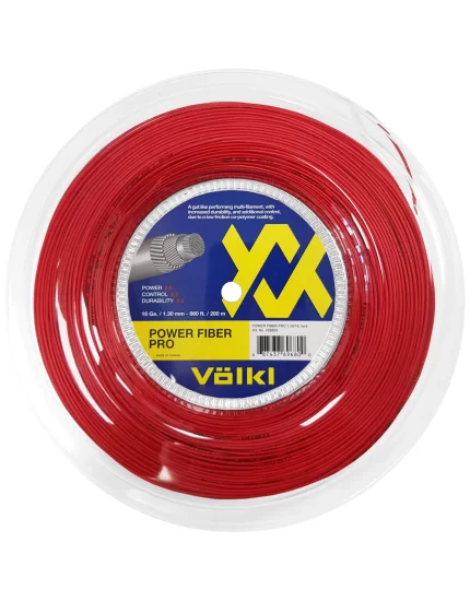 Volkl Power Fiber Pro Czerwony 200m - naciąg tenisowy
