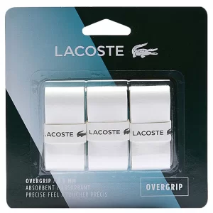 Lacoste Absorbent Overgrip Białe (3 szt.) - owijki wierzchnie