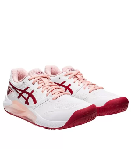 Asics Gel-Challenger 13 Clay Biało Czerwone - damskie buty tenisowe