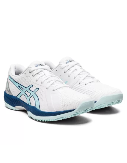 Asics Solution Swift FF Clay White Clear Blue - damskie buty tenisowe