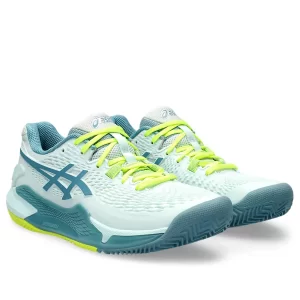 Asics Gel-Resolution 9 Clay Soothing Sea Gris Blue - damskie buty tenisowe