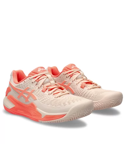 Asics Gel-Resolution 9 Clay Pearl Pink Sun Coral - damskie buty tenisowe