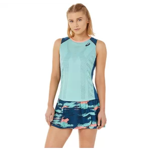 Asics Women Match Actibreeze Tank Oasis Green Light Indigo - koszulka damska
