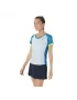 Asics Women Court Graphic SS Top Reborn Blue Sky - damska koszulka tenisowa