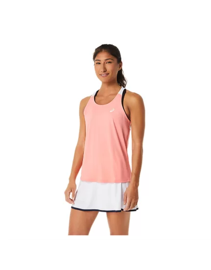 Asics Women Court Tank Guava Brilliant White - damska koszulka tenisowa