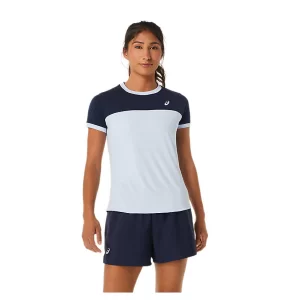 Asics Women Court SS Top Soft Sky Mignight - damska koszulka tenisowa