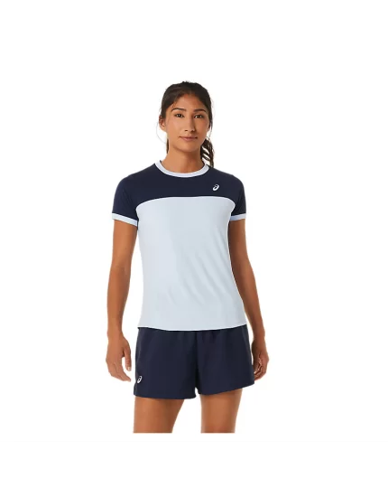 Asics Women Court SS Top Soft Sky Mignight - damska koszulka tenisowa