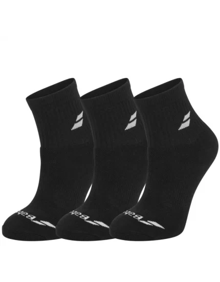 Babolat Quarter Socks Czarne (3 pary) - skarpety tenisowe
