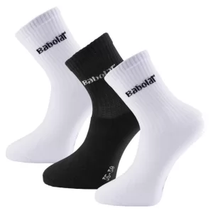 Babolat Tennis Socks (3 pary) White Black - skarpety tenisowe