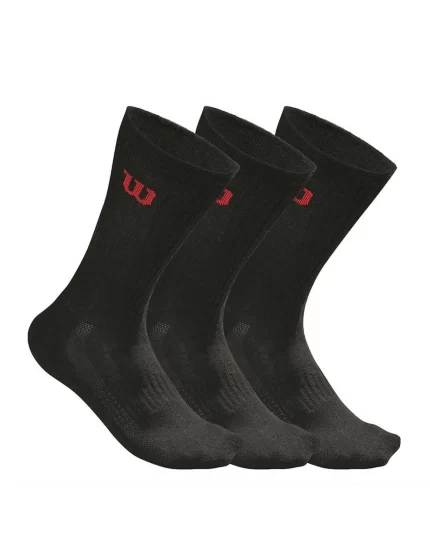 Wilson Tennis Sock Black (3 pary) - skarpety tenisowe