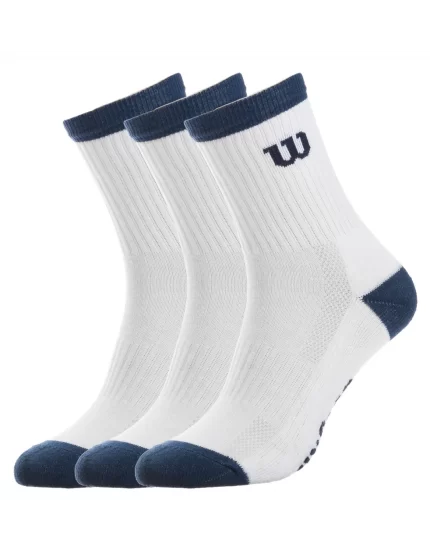 Wilson Boys Crew (3 pary) White Blue - skarpety tenisowe